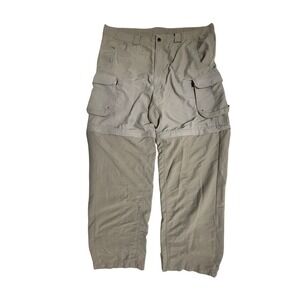 REEL LEGENDS Mens Large 40/31 Fishing Pants/Shorts Zip‎ Convertible Leg Beige